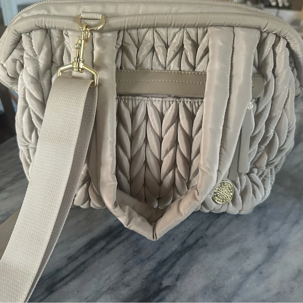 HAPP Brand Beige Quilted mini diaper Bag